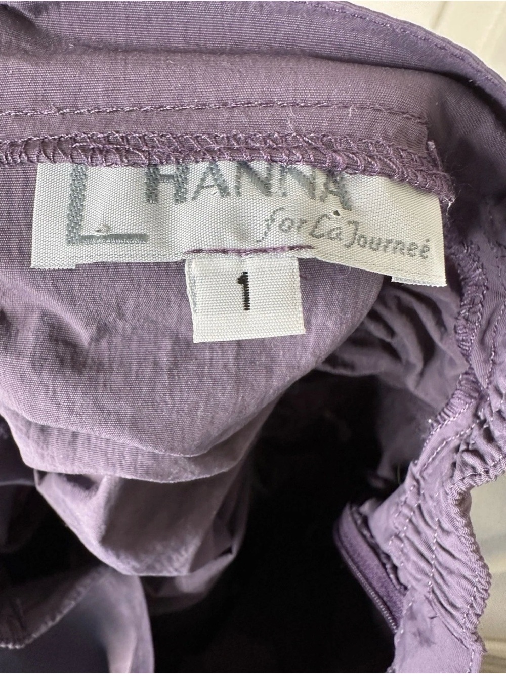 Hanna For La Journee Nylon Ruched Parachute Skirt Zip Pockets Purple Size Small - Picture 8 of 10